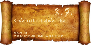 Kránitz Fehérke névjegykártya